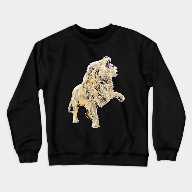 The Lion Roars Crewneck Sweatshirt by Kristal Stittle